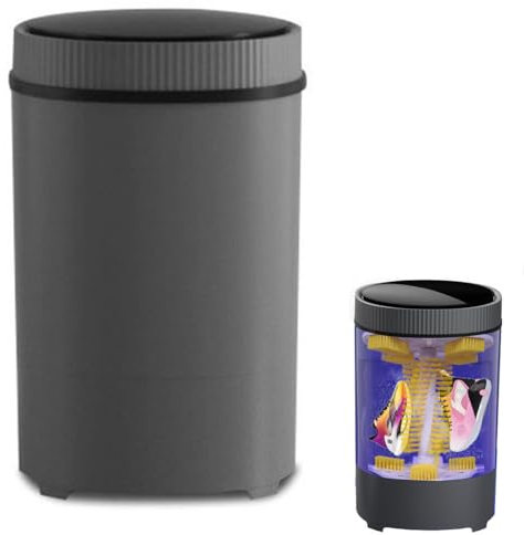 GJBMXSM Lavadora De Zapatos Portátil, Lavadora De Zapatillas para Zapatos, Lavadora Y Secadora Automática De Zapatos con Fibras Esponjosas, Limpieza Envolvente De 360°,Grey