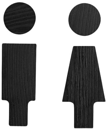Kuntesetty Signalisation des Toilettes pour Hommes et Femmes, Indicateurs de Rappel des Toilettes, Décoration en Bois, Plaque Utilitaire, Panneaux de Direction D