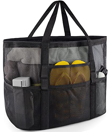 Netz-Strandtasche – Große Tragetasche für Familien, Strandtasche für Spielzeug und Urlaubsutensilien