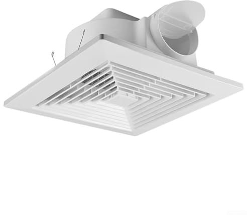 URPIZY Ventilador de techo integrado, potente ventilador extractor silencioso para cocina y baño, color blanco (24 x 24 cm)