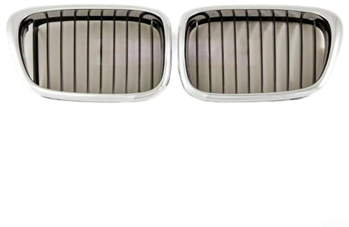 MeevrgR Auto-Nieren-Kühlergrill-Set für BMW E39 (1997–2003), Chrom, Schwarz, ABS, 51137005837 & 51137005838 (Paar)