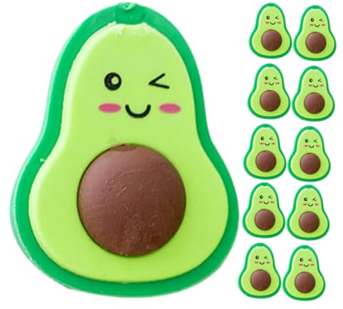 HOMSFOU 20 Stück Cartoon Radierer Kreative Avocado Radierer Schreibwaren Accessoires für Schule und Bastelprojekte Gemischte