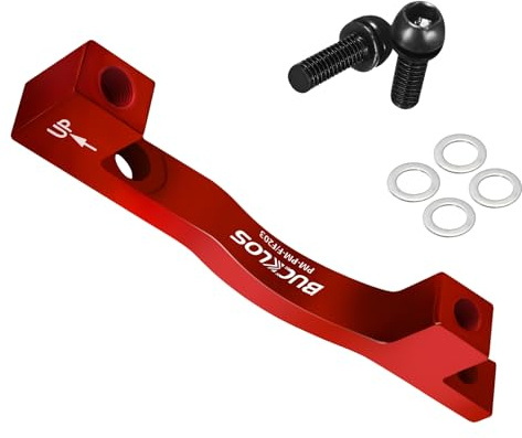 AEYINO Disc Brake Adapter,PM/Is Front Rear 203mm Disc Brake Rotor Red | Made from CNC-machined aluminium alloy, suitable for gravel and mountain roads; available in eight sizes