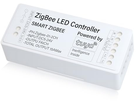HNCY Dimmer ZigBee RGBW, Smart ZigBee3.0 Controller per Strisce LED RGB e Bianco, ZigBee Regolatore di Luce Compatibile Con Alexa/Google Assistant/SmartThings, Smart Life/Tuya App Control