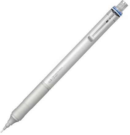 Tombow MONO graph fine mechanical pencil, silver, line width 0.5 mm, HB, integrated eraser, refillable, soft-touch metal handle [SH-MGF04]