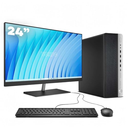 HP 800 G4 SFF / i5-8500 / 16GB DDR4 512GB SSD Windows 11 con Monitor 24″ Teclado y ratón USB (Reacondicionado)