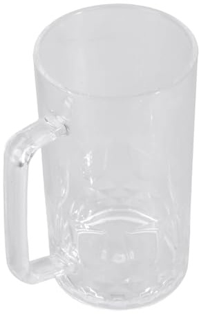 ZYMIADOU Chope à bière de style allemand avec poignée en acrylique, idéale pour un festival, un anniversaire, Noël, une collection de barwares, verre à bière en acrylique incassable