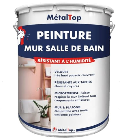 Metaltop - Peinture Mur Salle De Bain - Noir signalisation - RAL 9017 - Pot 5 L