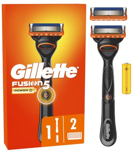 Gillette Fusion5 Power Rasoio Da Uomo, 1 Rasoio, 2 Lamette Di Ricambio