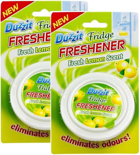 2 Pack Lemon Scented Fridge Deodoriser Fragranced - Fridge Freshener Eliminates Odours Long Lasting Odour Remover - Lasts Up to 3 Months