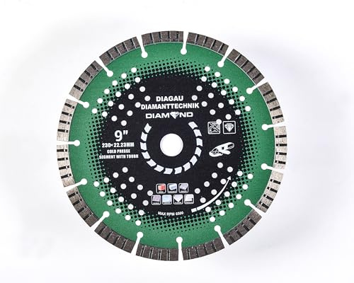 Diagau Diamanttechnik Diamant-Trennscheibe 115-350 mm Turbo Segment mit 12 mm Segmenthöhe 22,23-25,4 mm Bohrung KP für Beton Granit und Stein (DM300mm Segment 12mm L 25,4)