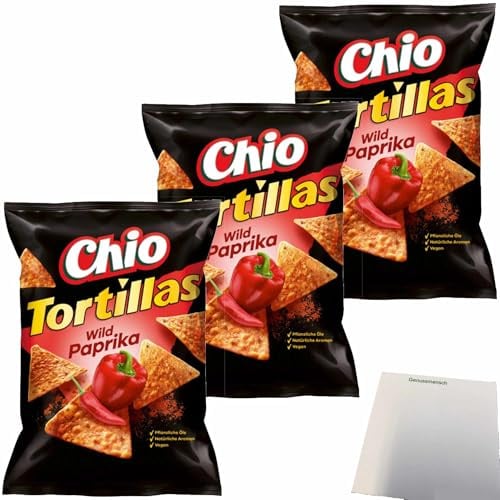 usy Bundle für Chio Tortillas Chips Wild Paprika 3er Pack (3x110g Packung) + usy Block