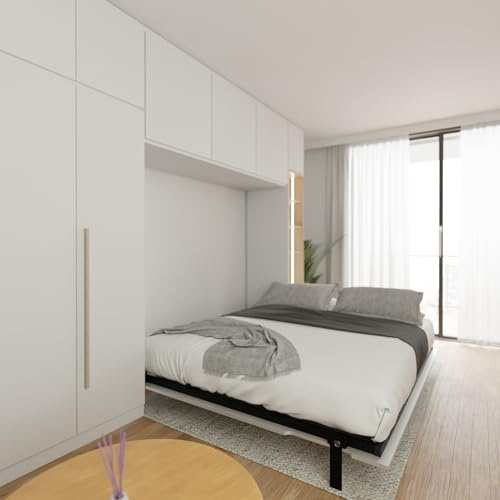 Wallbedking Morphy Platzsparender Schrankbett - Wandbett Pull-Down-Wandbett-Rahmen – Modulares, klappbares Murphy-Bett für DIY- und maßgefertigte Einbaumöbel (192x200 cm, Horizontal)