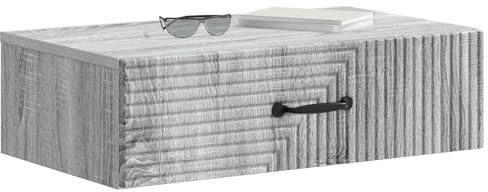 vidaXL Wandmontierter Beistelltisch Graues Sonoma 59 x 34,5 x 17 cm, Moderner, rechteckiger Wandorganizer, praktisches Stauraumwunder, Elegantes Regal, minimalistisches Design
