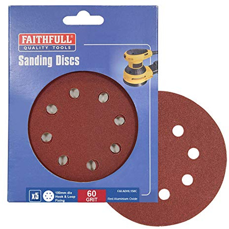 Faithfull ADHL150C 60-Grit Hook and Loop DID2 Sanding Disc