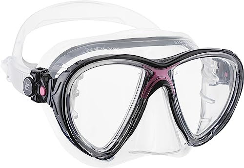 CRESSI Big Eyes Evo Mask Clear/Pink - Maske Big Eyes Evo, zum Tauchen und Snorkeln, Transparent/Rosa, Einheitsgröße, Erwachsene