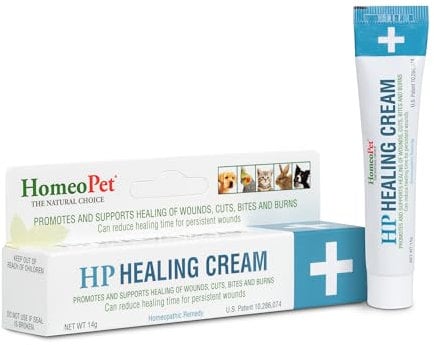 HomeoPet HP Healing Cream, Natural Support for Pet Wound Healing, Skin-Healing Cream for Dogs and Cats, 14 Grams