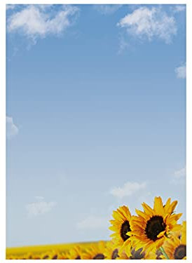 Briefpapier | Sonnenblumen | 50 Blatt Floral Blumen Motivpapier DIN A4
