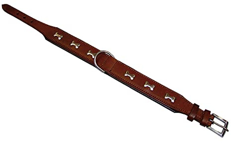 Nobby Leder Halsband CERRO, Cognac/braun 45 cm (40-44 cm), 30 mm, 1 Stück