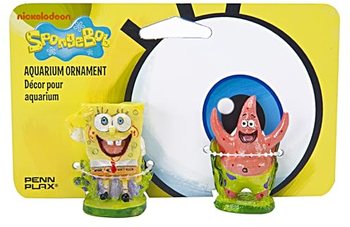Penn-Plax Dekofiguren für Aquarium, Spongebob und Patrick, 23606