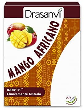 DRASANVI Mango Africano | Peso Saludable | Quemagrasas y Saciante| el Mango Contiene Magnesio, Fósforo, Potasio, Sodio, Vitaminas del Grupo B y ácidos Grasos | 60 Cápsulas = 30 Días