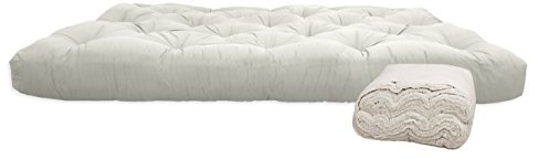 Futon matratze Japanischeaus 100% natürlicher Baumwolle mit den Maßen 140 x 200 x 14 cm (Breite, Länge, Dicke), ideal für die Verwendung auf japanischen Tatami.