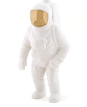 Seletti 10932 Diesel Living Vase - Astronaut - Cosmic Diner 30 cm hoch, Porzellan, weiß, 15 x 11 cm