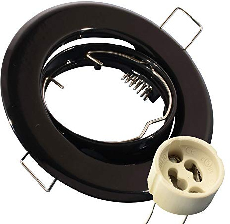 10er SET!! Einbaustrahler Einbauleuchte Rahmen Schwenkbar inkl. GU10-Fassung Deckenstrahler Deckenspot Spot B002 Schwarz