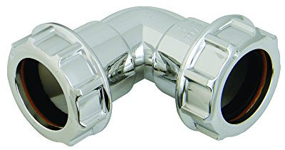 FloPlast CW11 CW11-40MM Chrome Style Polypropylene Compression Waste 90° Bend, Silver
