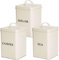 andrew james Tea Coffee Sugar Canisters Set for Home or Office, Vintage Style Kitchen Storage Set, Rust Resistant Powder Coated Tea Caddies, Store Coffee Granules Teabags Sugar