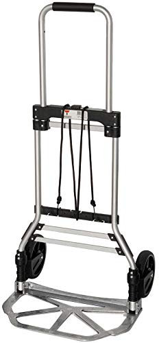 RAVENDO A8800349 Alu90 Sackkarre Aluminium klappbar Transportkarre Alu Stapelkarre Handkarre | Vollgummireifen leise | Griff höhenverstellbar | 90kg Tragkraft | Ladeschaufel klappbar | leicht nur 5kg