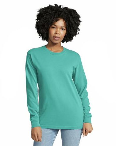 Comfort Colors Herren Langarm Erwachsene T-Shirt, Seafoam, Klein