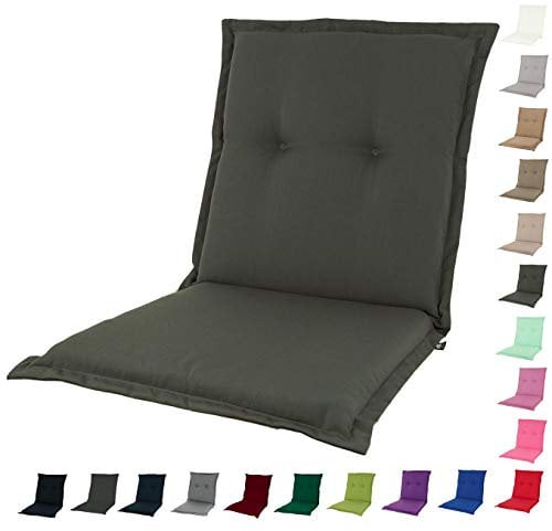 KOPU® Niedriglehner Auflage Prisma Grey | Auflagen für Gartenstühle | Grau Garten Kissen 100 x 50 cm | 19 Einfache Farben | Robuster Schaumstoff für zusätzlichen Komfort