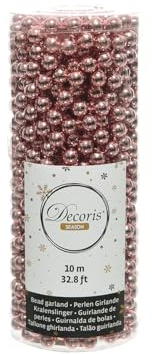 Perlenkette Weihnachtsbaum 8mm x 10 Meter Christbaumschmuck Altrosa