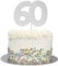Large Number 60 Glitter Cake Topper (Silver Glitter)