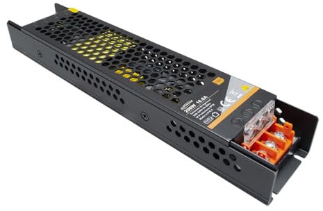 Alimentatore slim 200W trasformatore da 230V a 12V videosorveglianza LED 16.7A