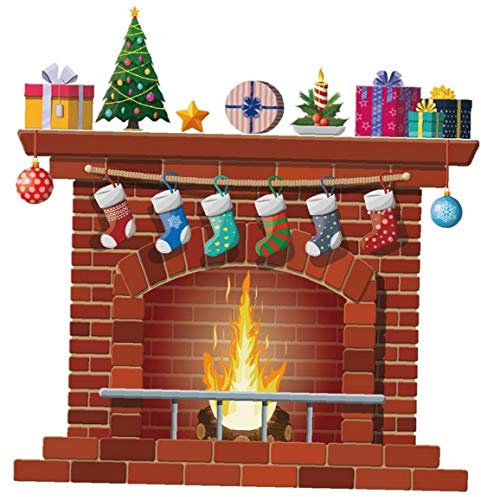 BYFRI Chimenea De Navidad Adhesivos De Pared De Bricolaje Home Decor Sala Etiqueta Mural Dormitorio Decoración Infantil del Papel Pintado del Diseño del Cartel De PVC