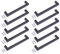 BSM Marketing 10 Pack Kitchen Door Handles 256mm Hole Centre Flat Black Cabinet Handles Stainless Steel Square Cupboard T Bar Handle (Screws Included)