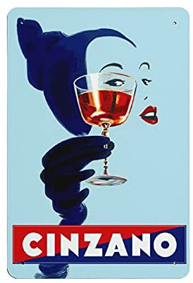 KEYGAMER Cinzano Aperitif Vintage Metall-Blechschild, Vintage-Plakette Poster Garage Bar Home Wanddekoration 20,3 x 30,5 cm
