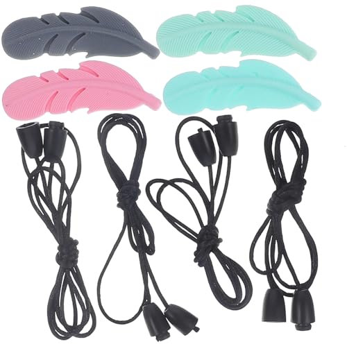 DOITOOL Beisskette Schulkinder 4 Stück Silikon Beißkette Kinder Sensory Kauen Halskette, Langlebiges und Starkes Silikon-Kauspielzeug für Autismuss, Beißkette