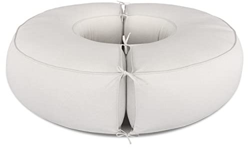 Deshome - Sitzgruppe für den Innen- und Außenbereich, rund, Ø 200 cm, rundes Sofasofa mit abnehmbarem Bezug, modernes Design – Light Pouf (cremeweiß)