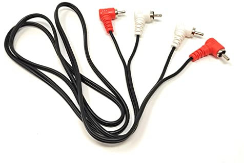 Maincore 1.2m long 2 x RCA to 2 x RCA Right Angled Audio Cable, Phono Lead Cord (Male to Male) for Turntables, Mixers, Home Audio, Surround Sound, CD/DVD Players, Subwoofers etc (1.2m)