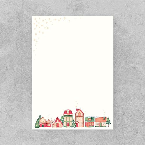 PremiumLine Briefpapier Set Weihnachten 10 Blatt inkl. 10 hochwertige Umschläge geripptes Feinpapier 100g/m² DIN A4 Druck cremefarbenes Schreibpapier Skorpion