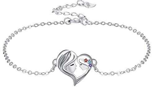 Micory Mutter Tochter Armband Herz Silber 925 Schmuck Geburtstag Muttertagsgeschenke für Mama Tochter