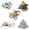 RoseFlowe 5 pcs IQ Test Puzzle Brain Teaser Metal Wire Puzzles Mind Game Educational Toys High Difficulty Disentanglement Unlock Interlock Game Magics Toy for Kids Adults Challenge Interlock Toy