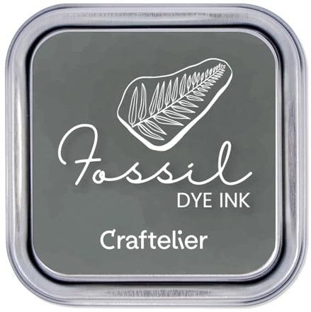 Craftelier Tintenkollektion auf Wasserbasis | Metallbox mit starkem Verschluss | Acryl- oder Gummistempel und poröse Oberflächen | 21 Farben (Fossil)