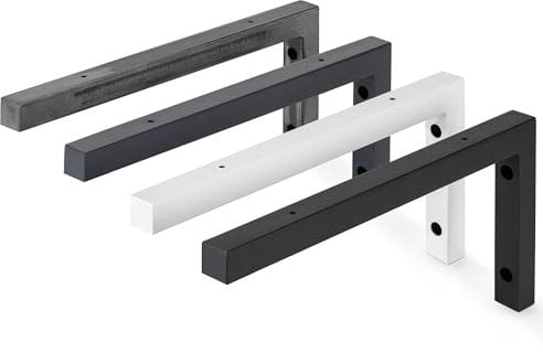 HOLZBRINK 2X Wandkonsole Grau für Waschtisch, Design und stabil Waschtischhalterung oder Winkel für Wandregal, Waschbecken Unterbau Wandmontage für waschtischplatte, 300x150 mm