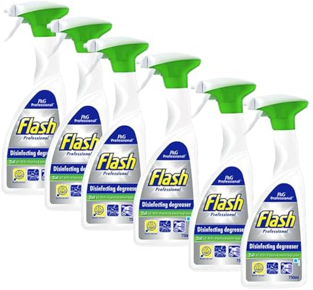 (6 x 750ml) Flash Professional Disinfecting Degreaser Spray 750ml