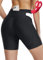 baleaf Damen Radlerhose 5 4D gepolsterte Radunterwäsche mit Sitzpolster UPF 50+ Radfahren Polsterung Taschen Biker Shorts Radfahren Weiß XXL