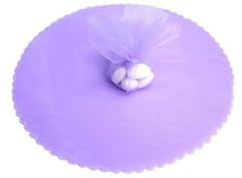 OISE ART STORE Trade Shop - 50 Veli Tulle per Bomboniere Tondo Organza Matrimoni Battesimi Lauree Confetti Lilla